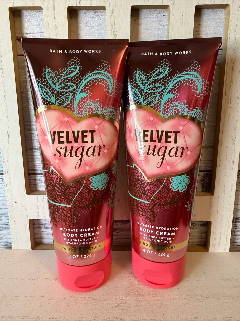Bath & Body Works VELVET SUGAR Lot X2 Ultimate Hydration Body Cream 8oz Set New